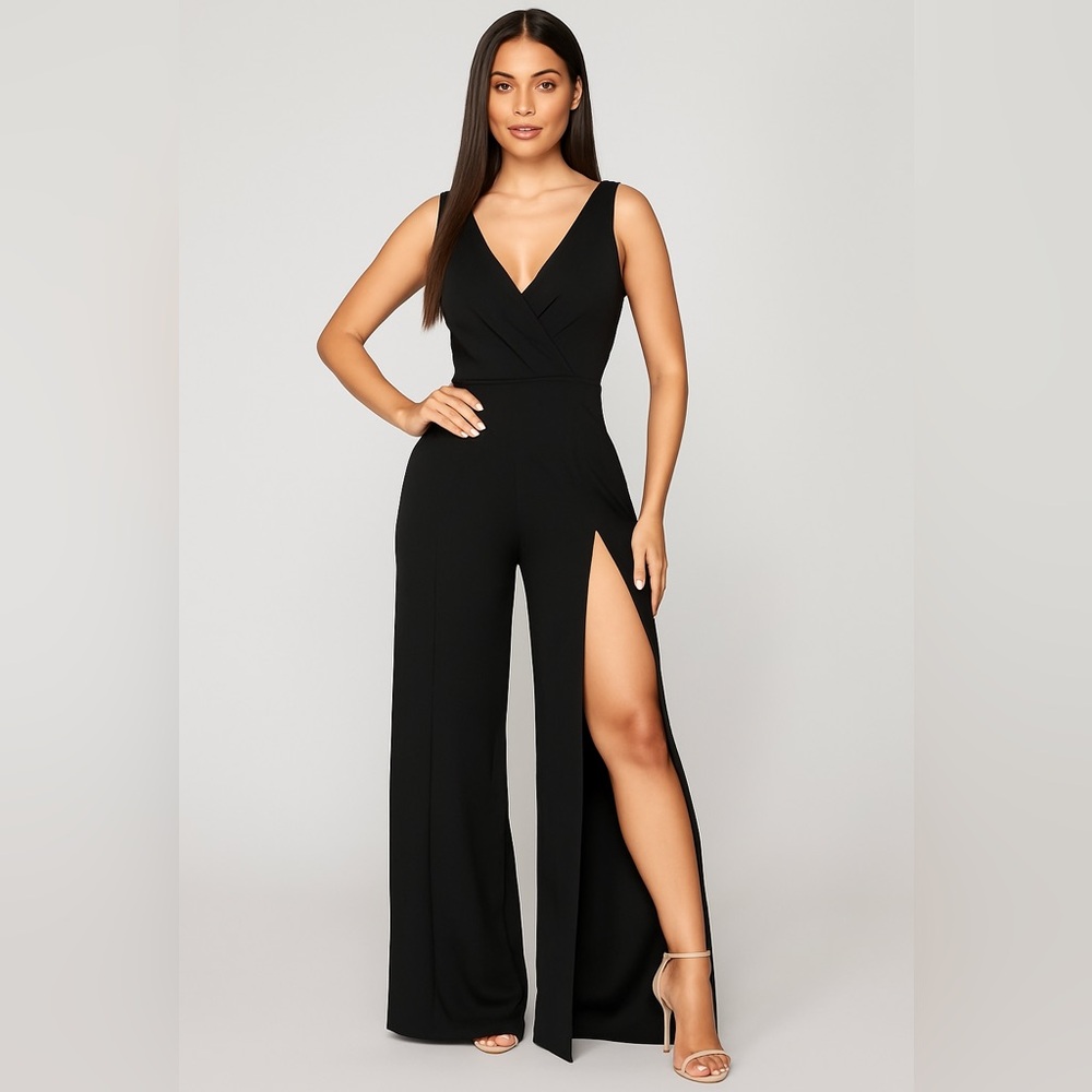 jumpsuit black with leg split